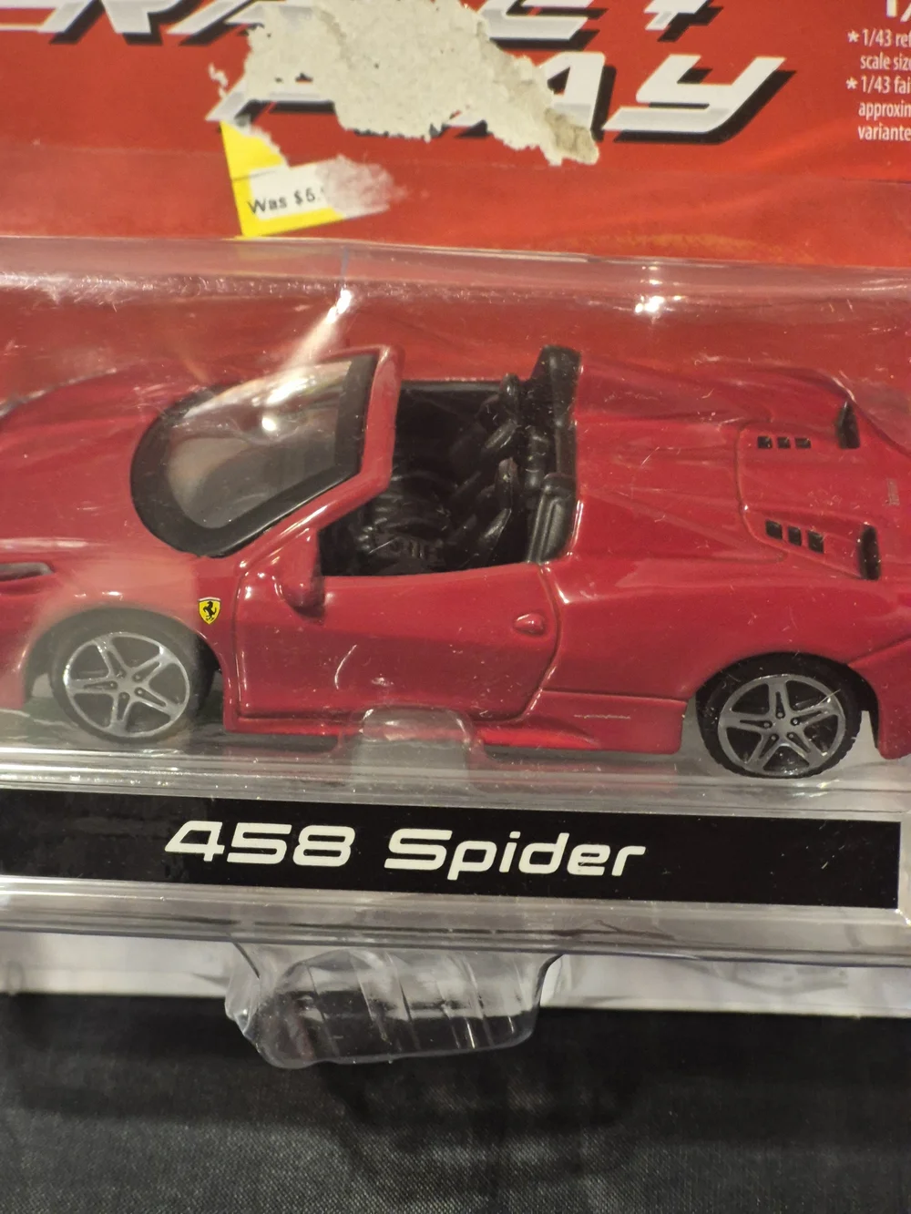 458 Spider Red Kids Die-Cast Toy Car Brand New